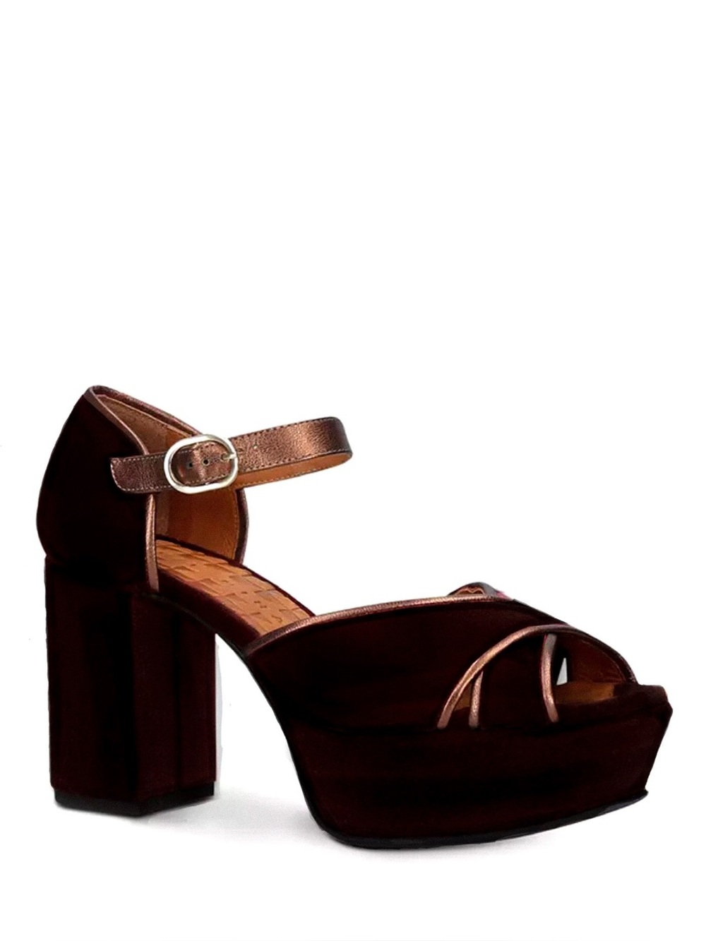 CHIE MIHARA ‘Cory’ Velvet Platform Heels in Black Velvet